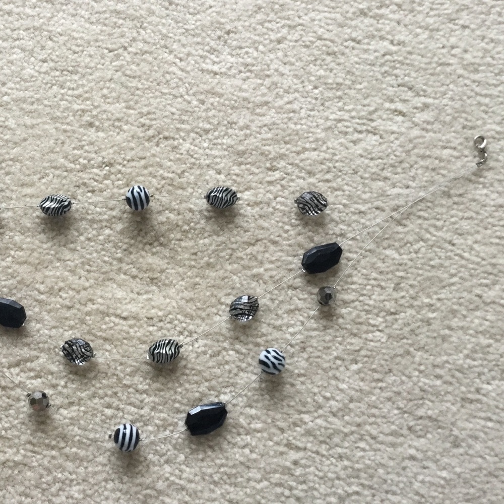 Triple Strand Large Bead & String Necklace - image 5